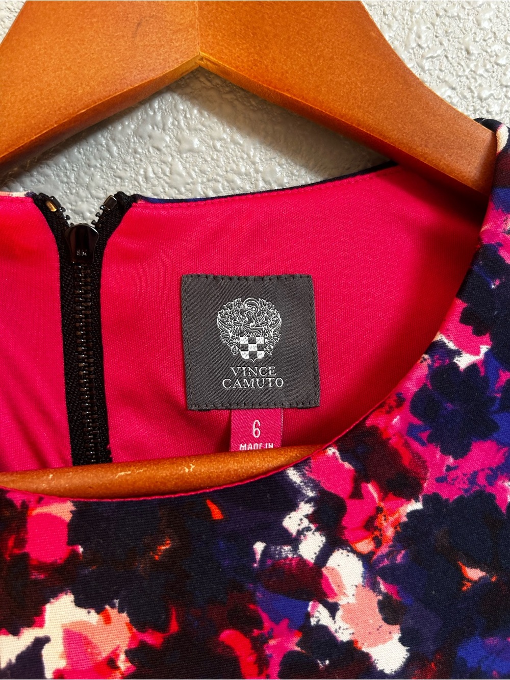 Vince Camuto Black Sheath Dress with Magenta Floral Print - Picture 5 of 5